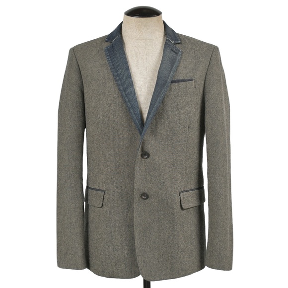 DIESEL Tweed & Denim Blazer - Picture 1 of 7